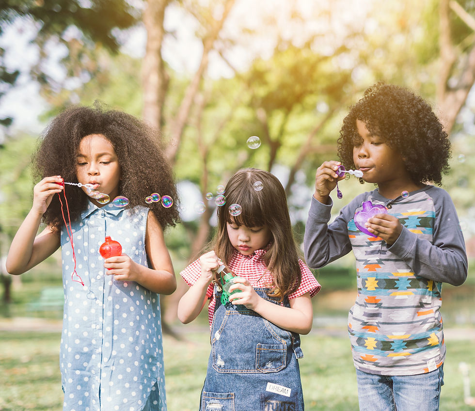 Children Blowing Bubbles