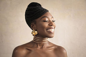 Model wearing gold vermeil jewellery