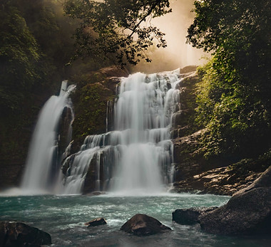 Scène sereine de cascade
