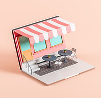 Laptop Screen Cafe