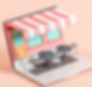 Café mit Laptop-Bildschirm