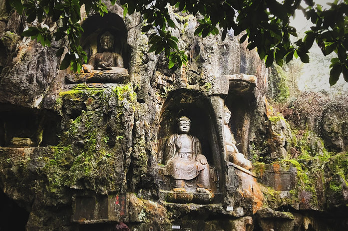 Buddha Statues Carved into Mountainside