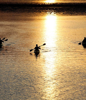 Kayakers at Sunset