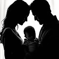 Family Silhouette with Baby