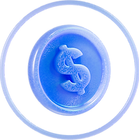 Símbolo del dólar azul