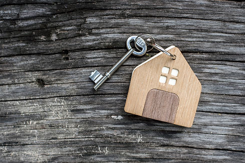 key with house shaped key fob