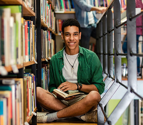 A Yound Man in the Library