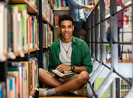 A Yound Man in the Library