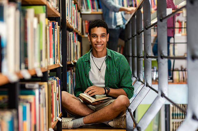 A Yound Man in the Library
