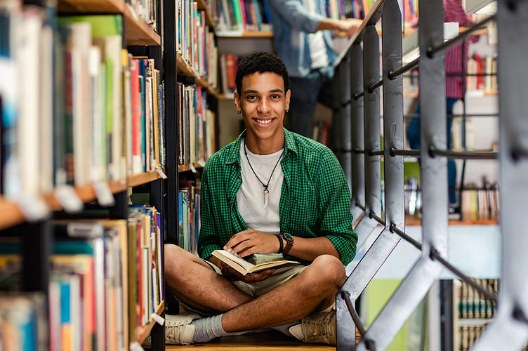 A Yound Man in the Library
