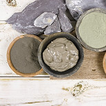 clays, green powder, chlorella, spirulina