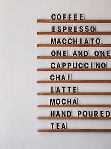 Kaffeemenütafel