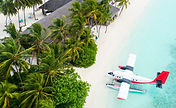 Seaplane On Tropical Beach