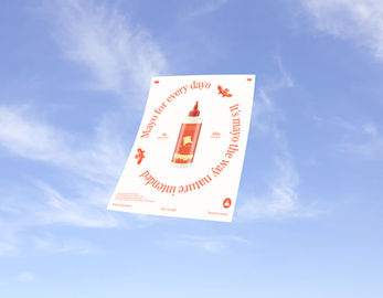 Hot sauce poster design; "Happy hour every day is my motto" text