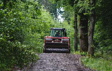 Tractor On Forest Trail