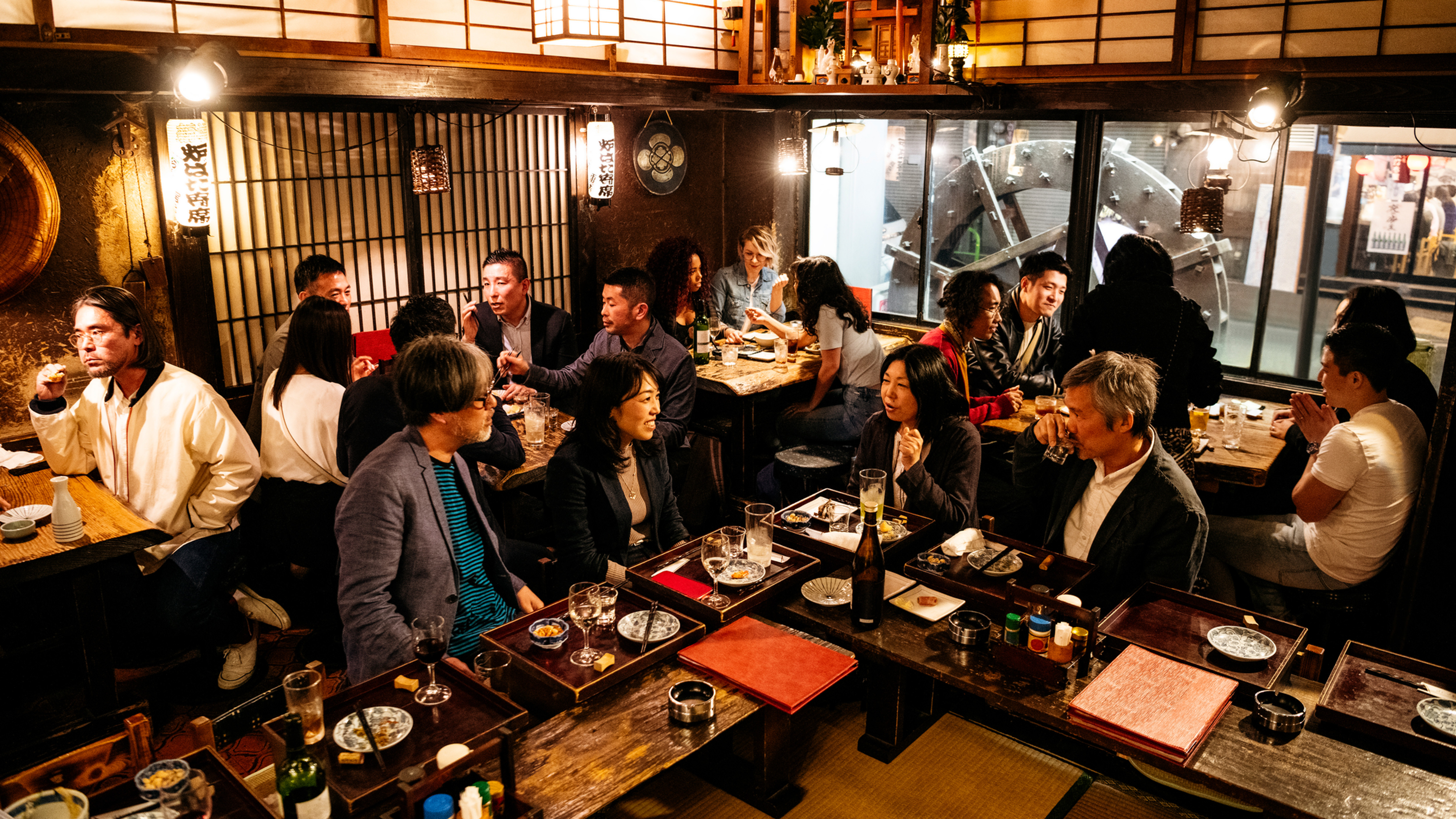 Japanese business drinking at Izakaya