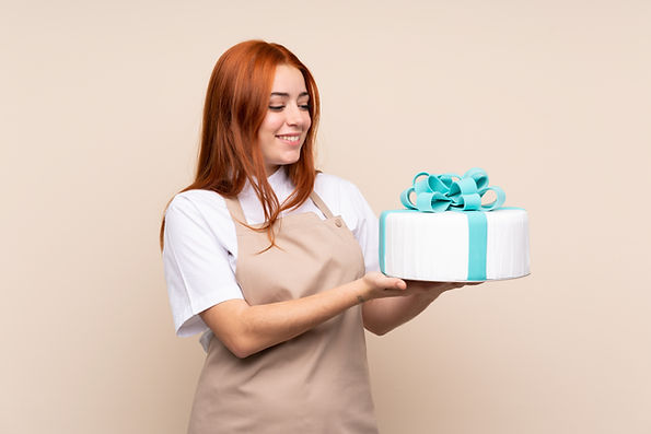 Woman Holding Cake