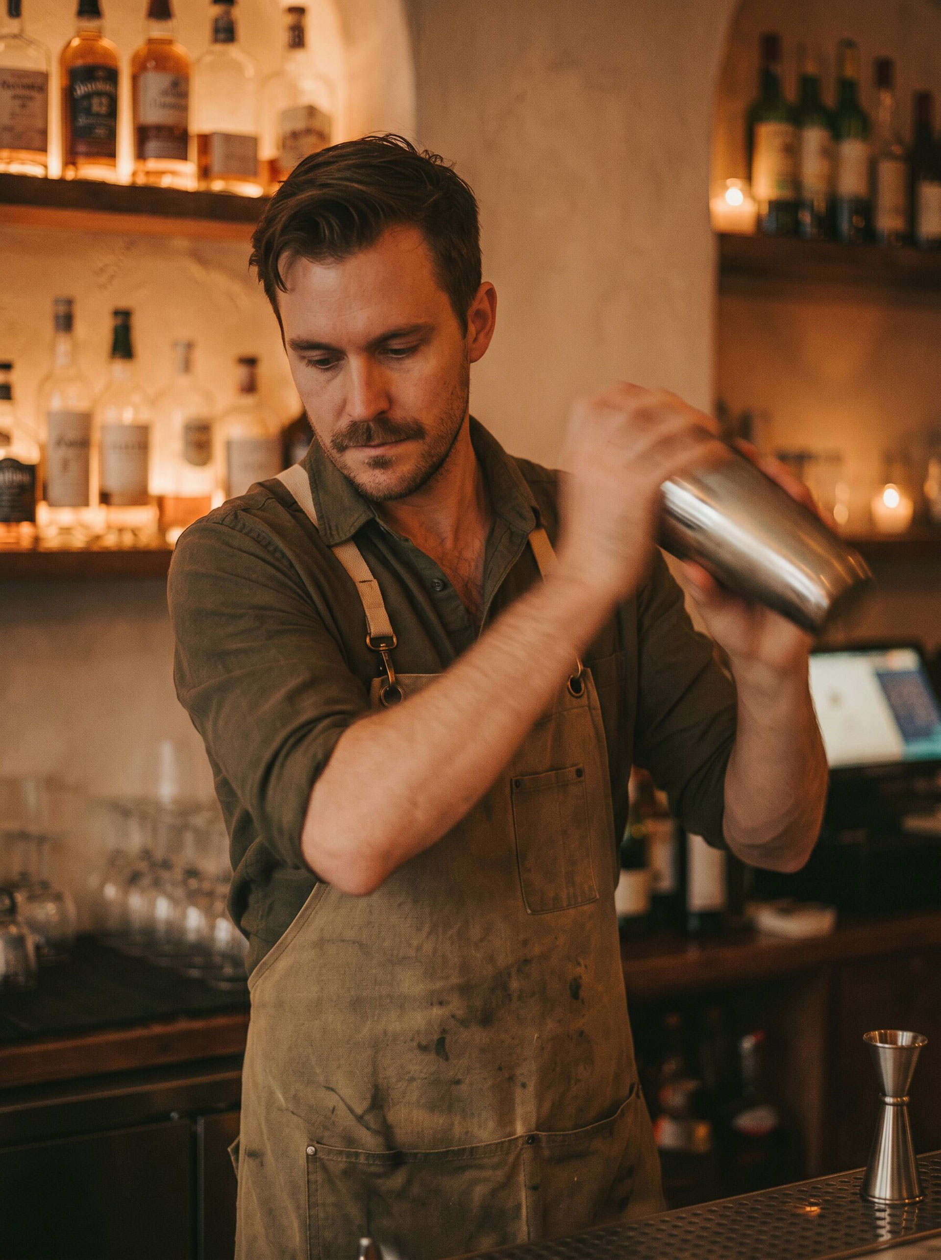 Bartender Mixing Drink
