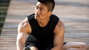 man stretching