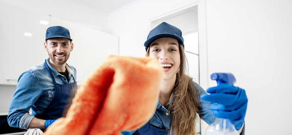 Cleaning Team At Work