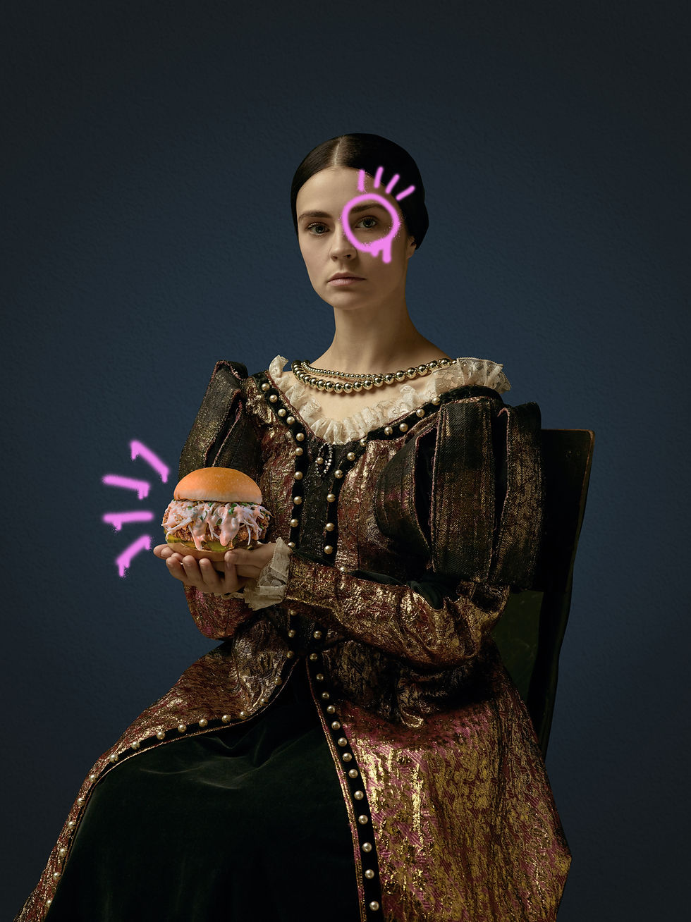 Graffiti op schilderij