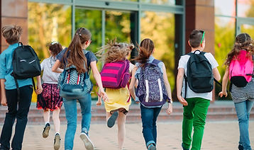 Children Running to School