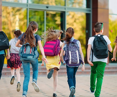 Children Running to School