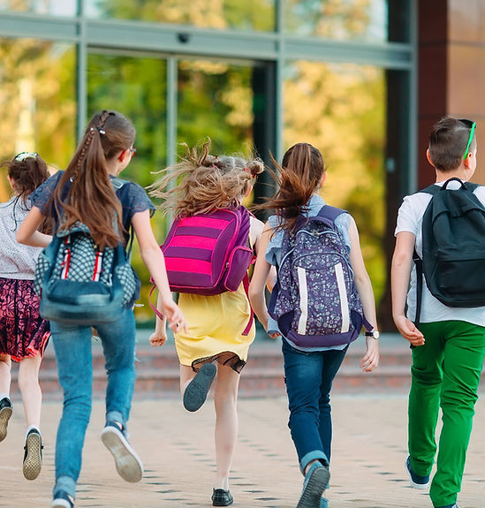 Children Running to School
