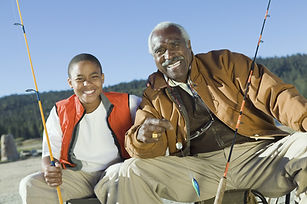 Grandfather and Child Fishing