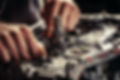 Continuously variable transmission gearbox repair closeup. Stock Photo