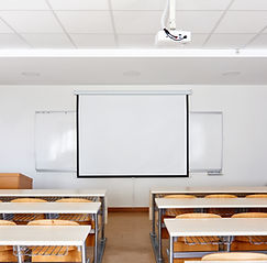 Empty Classroom Desks