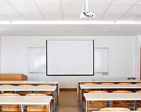 Empty Classroom Desks