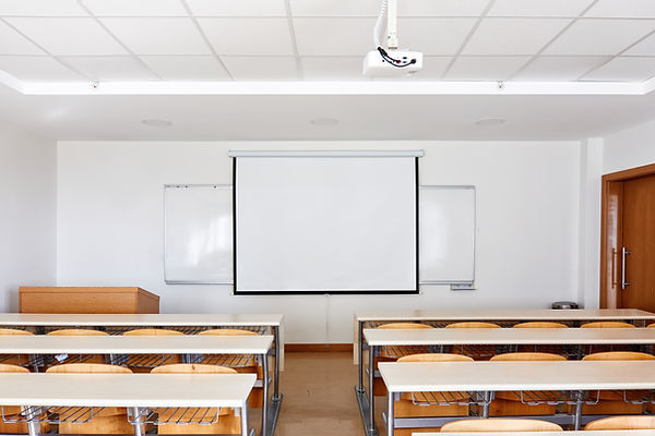 Empty Classroom Desks