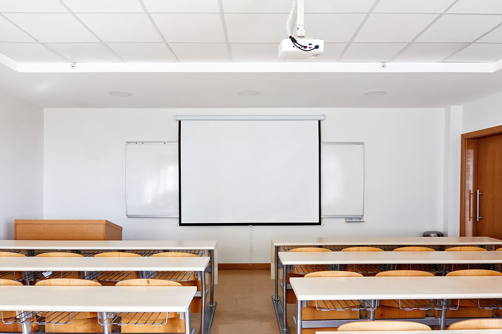 Empty Classroom Desks