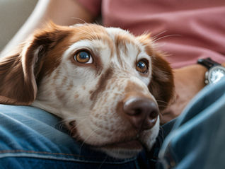 Dog resting on a Lap