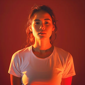 Woman wearing white t-shirt