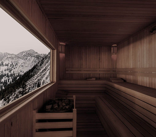 Houten sauna-interieur