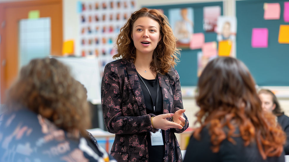 Lehrer leitet den Unterricht