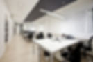 Close-up view of modern office with table, chair, and light