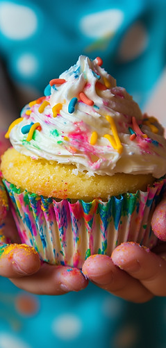 Colorful Cupcake Held