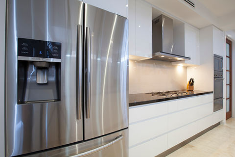 Chrome fridge freezer
