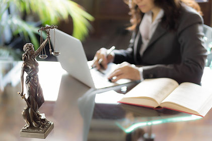 Statue of Justice on Desk