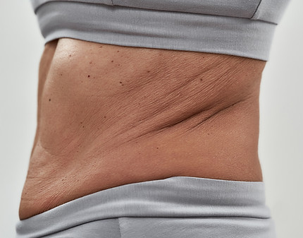 Close-up da região abdominal