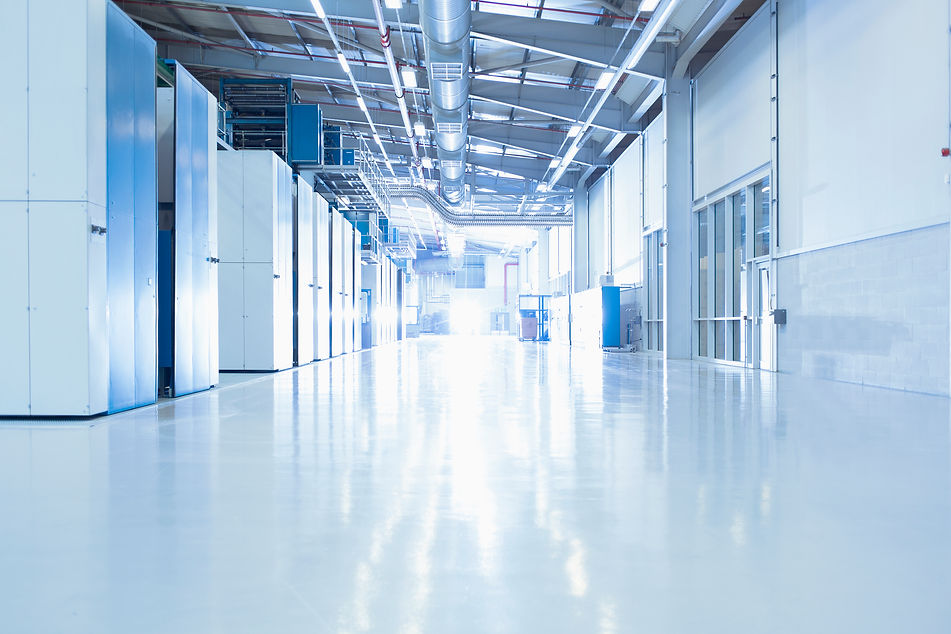 Sunny factory corridor