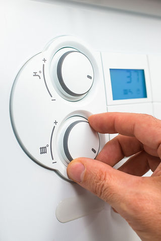 Control panel of the gas boiler for hot water and heating