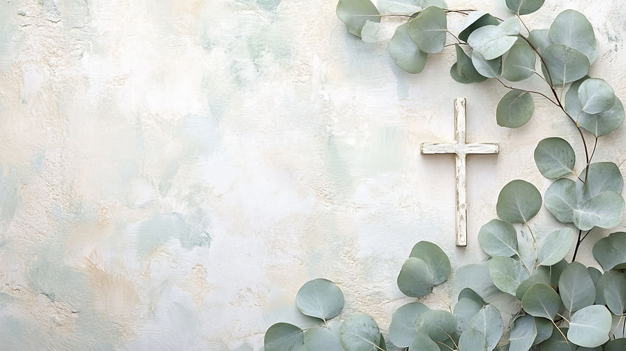 White Cross with Leaves