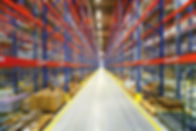 warehouse interior with shelving system