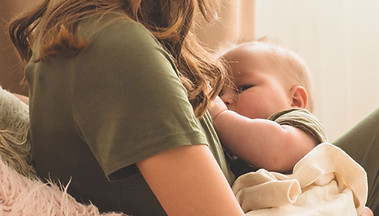 Mom breastfeeding baby