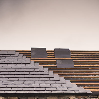 Roof tiles with wooden framework