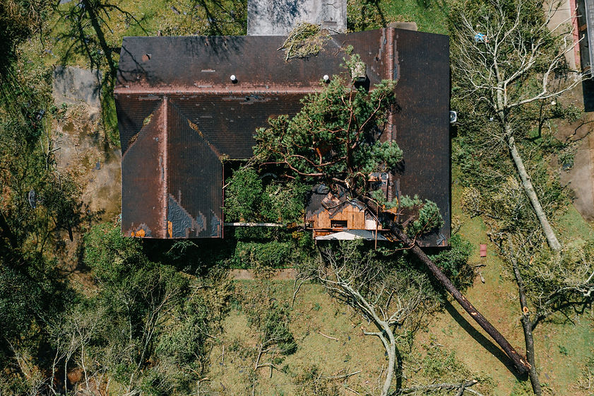 Aerial View of Burnt House